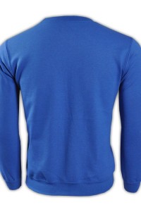 SKRC005 color blue 51C men's round neck sweater 88000 tailor-made DIY solid color sweater casual style sweater sweater manufacturer sweater price back view